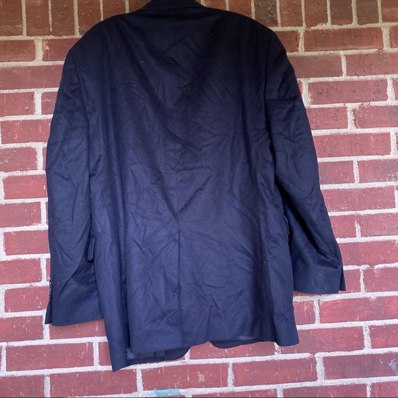 100% Cashmere Jos A Banks Men 42R Dark Blue Sport Coat Blazer - Picture 2 of 7